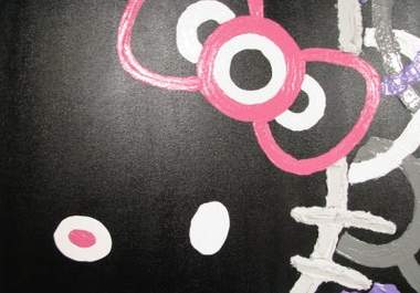 paint a Hello Kitty canvas big1