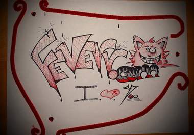 draw your Loved One name and a short message from you with inks, colors and other materials, very artsy big1