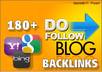 create 150 dofollow backlinks + 80 edu + gov dofollow backlinks = 230 seo links