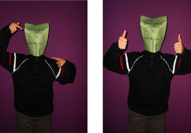 take an Awesome picture wearing a paper bag with your message big1