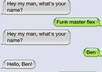 print a sms conversation with any text you like