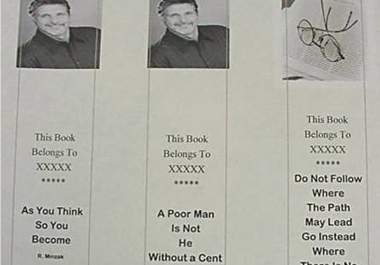 make 4  Bookmarks Personalized with YOUR photo and message big1