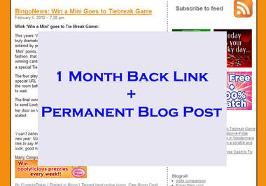 give you a 1 month link on my high traffic gambling site+ a permanent review big1