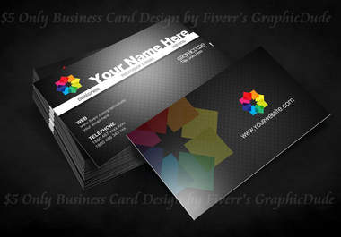 design a modern black carbon business card with your logo print big1