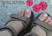 advertise your company name and moto on my perfect looking pedicured feet