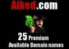 find 25 great available domains in any niche of your choice