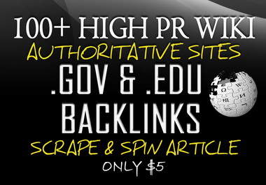 manually Build 100 High Pr GOV and Edu Wiki Backlinks big1