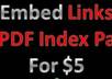 embed links in your PDF ebook Index page