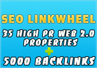 create great LINKWHEEL using 35 High Pr web 2 properties and then create 5000 backlinks on them, boost your rankings in any search engine big1