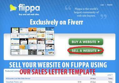 write a professional sales letter for Flippa big1