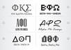design greek letters for your sorority or fraternity apparel, paddles, pins etc
