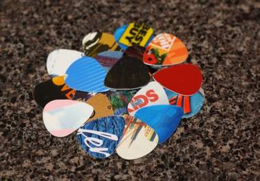 send you 25 guitar picks made out of recycled gift cards, credit cards and other recyclable plastic big1
