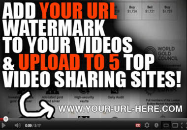 make 2 videos unique with your url Watermark and Upload each video to 5 top video sharing sites big1