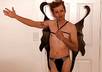 sing Happy birthday to anyone in wearing only a Black thong with my black Wings small1