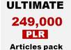 give you PLR Article Pack contains 249000+ articles in 200+ categories small1
