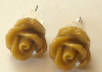 make you a pair of rose earrings in light coffee brown color