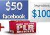 give you 1 fb voucher and 100 USD  Google Adwords Voucher and 35 gigabytes of plr