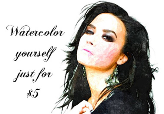 design watercolor portrait with my own style big1