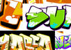 design your name in graffiti font with color fill