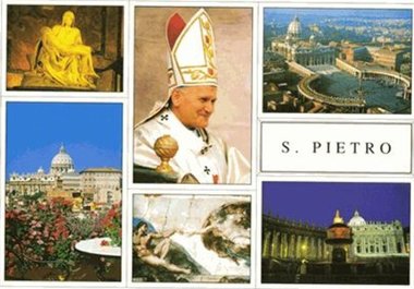 send you a nice postcard with the pope or St Peter's Basilica stamped from the vatican city big1