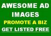create an awesome adimage page with a unique url to promote your business, product or service PLUS publish and promote the ad page myself