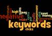 give you my 15 category Negative Keyword Database, 621 phrases you should not be using