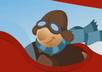 have this cartoon pilot take your image or message to the clouds small1